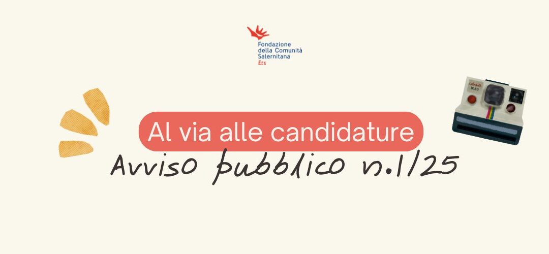 Pubblicato l’Avviso Pubblico n.1/25